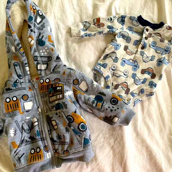 Cute cars and tractors two piece - Picture 1 of 6